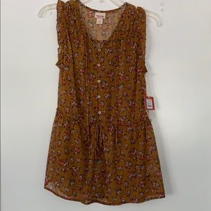 Floral tie sheer tank